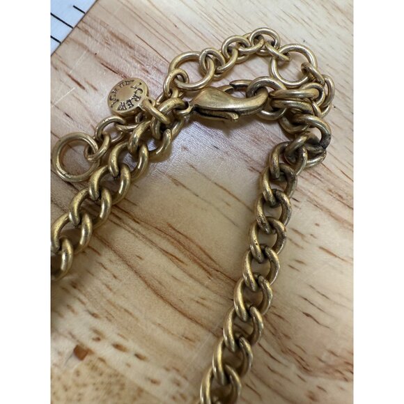 J. Crew Statement Necklace With Clear White & Navy Gemstone Accents On Gold-Tone - Picture 8 of 8